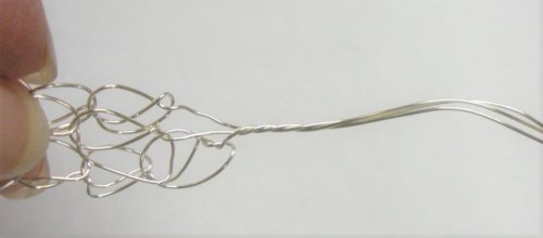 Judy Larson's Wire Crocheted Necklace - , Contemporary Wire Jewelry, Crocheting, Hand twist the end wire tails for a few turns